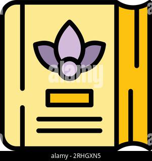 Spa book icon outline vector. Self mind. Massage soul color flat Stock Vector