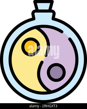Meditate spa icon outline vector. Stress reduction. Mind health color flat Stock Vector