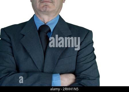 a man in a suit and tie with his arms folded with the transparent background Stock Photo