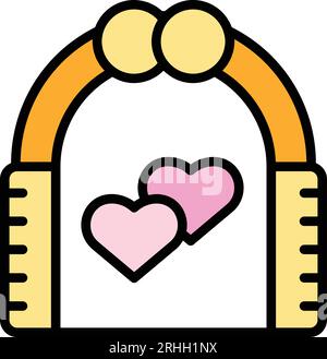 Wedding arch icon outline vector. Event service. Car ceremony color flat Stock Vector