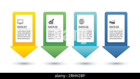 4 data infographics arrow template. Vector illustration abstract background. Stock Vector