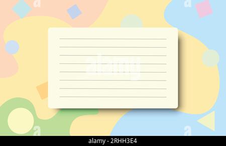 blank paper sheet background design with lines set in pastel colorful pattern Stock Vector