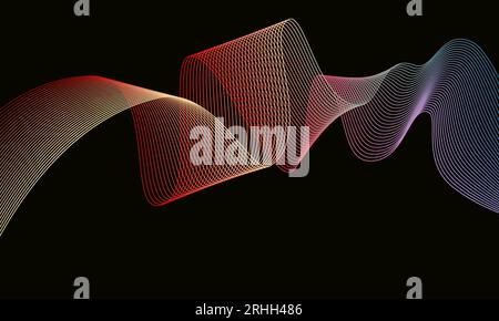 red light wave abstract background. eps 10 vector. Stock Vector