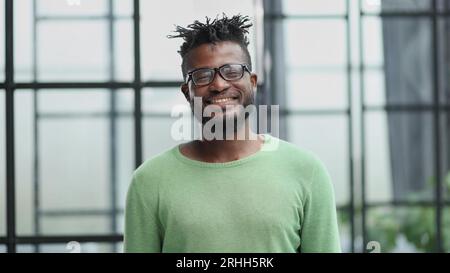 Headshot of successful smiling cheerful african american businessman executive stylish company leader Stock Photo