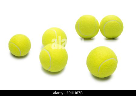 Tennis balls isolated on white background. Stock Photo