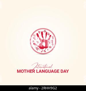 Happy international mother language day, banner, poster, vector art. Stock Vector