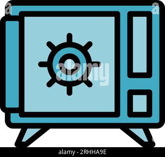 Money case box icon outline vector. Bank payment. Digital pay color flat Stock Vector