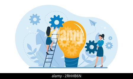 Vector of business women working on a successful strategy to create a new startup Stock Vector