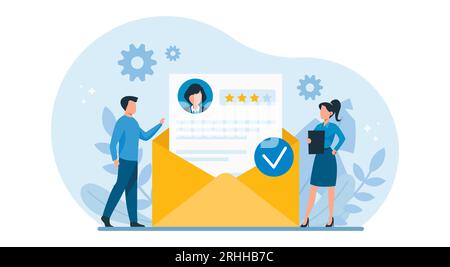 Vector of selection and consideration of a candidate for a job by a team of human resources Stock Vector