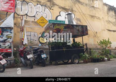 An abandoned Thai roadside plant shop Stock Photo