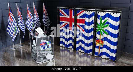British Indian Ocean Territory - voting booths and ballot box - election concept - 3D illustration Stock Photo