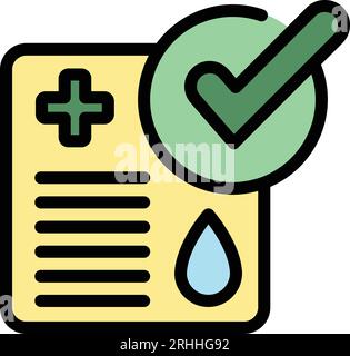 Approved passport icon outline vector. Covid vaccine. Pass travel color flat Stock Vector