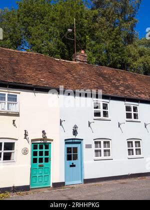 Multicoloured Houses, The Street, Old Basing, Basingstoke, England, UK, GB. Stock Photo