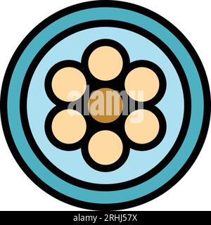 Fiber section icon outline vector. Optic cable. Internet network color flat Stock Vector