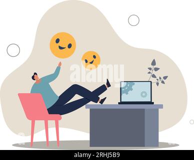 love your career or motivation to go to work, appreciation after finish work concept.flat vector illustration. Stock Vector