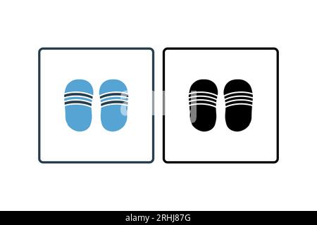 Flip flops Icon. Icon related to clothes icon set. solid icon style. Simple vector design editable Stock Vector