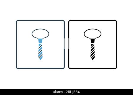 Tie Icon. Icon related to clothes icon set. solid icon style. Simple vector design editable Stock Vector