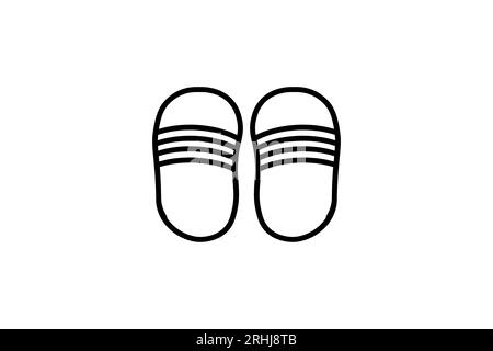Flip flops Icon. Icon related to clothes icon set. line icon style. Simple vector design editable Stock Vector