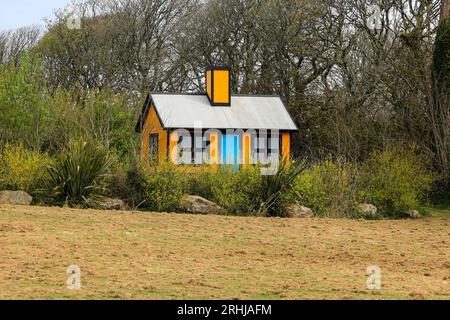 'Holiday Home' by Richard Woods on display at the Tremenheere Sculpture Gardens near Penzance, Cornwall, England, UK Stock Photo