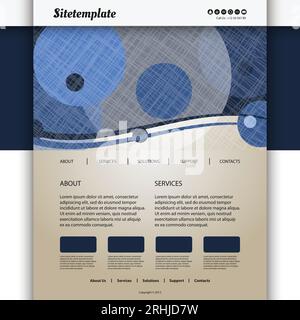 Website Template with Grungy Header Design Stock Vector