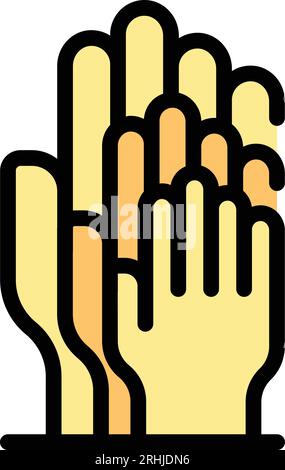 Keep hand grow icon outline vector. Mind health. Relax healing color flat Stock Vector