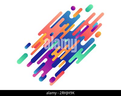 Green, orange, violet, purple dynamic lines Stock Vector
