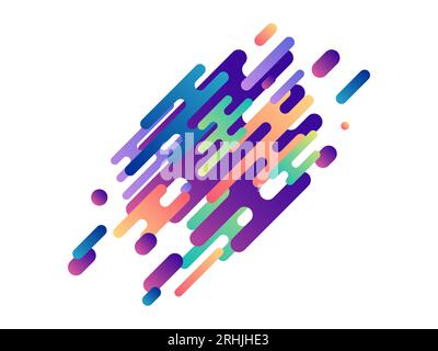 Blue, green, violet, orange dynamic lines Stock Vector