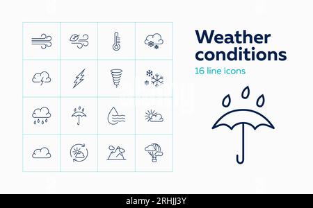 Weather conditions line icon Stock Vector