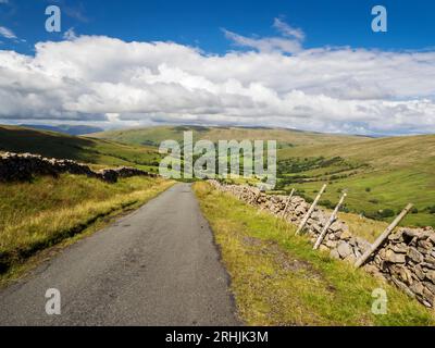 Looking down into Dentdale from the road to White Shaw Moss between Dentdale and Kingsdale, Yorkshire Dales, UK. Stock Photo