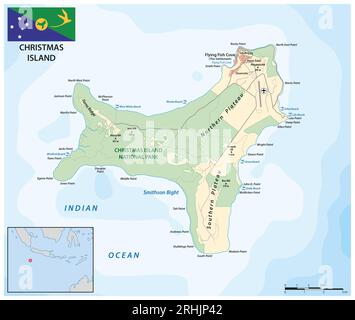 Map of Australias Christmas Island in the Indian Ocean Stock Photo