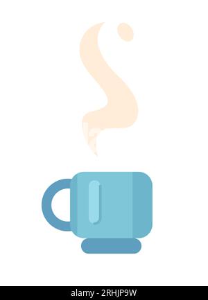 Hot drink in cup semi flat colour vector object Stock Vector