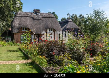 Furzey Gardens and 16th century cottage, a visitor attraction in the New Forest National Park, Hampshire, England, UK, during summer Stock Photo