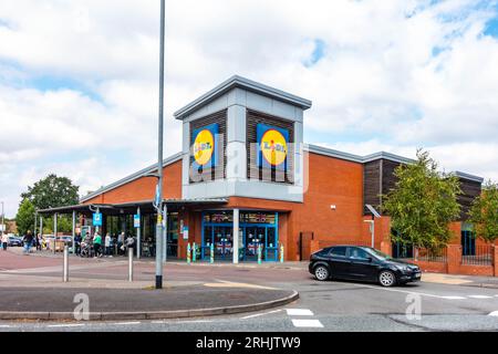 The Lidl supermarket at Finchfield in Wolverhampton, UK with it's ...