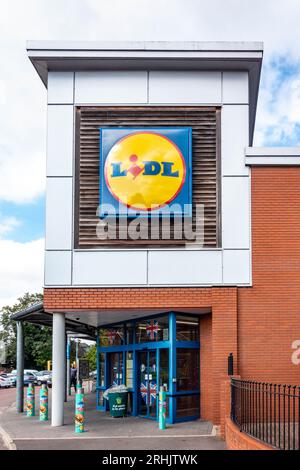 The Lidl supermarket at Finchfield in Wolverhampton, UK with it's ...
