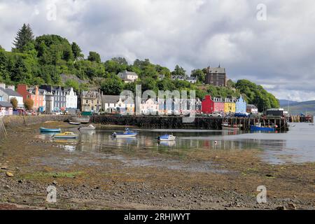 The harbour and colourful buildings of Tobermory Harbour, used as the setting for the Balamory children's TV programme Stock Photo