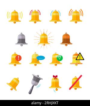 Message bells vector illustrations set Stock Vector