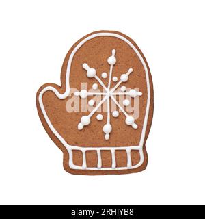 Painted gingerbread cookie in the shape of a mitten Stock Photo