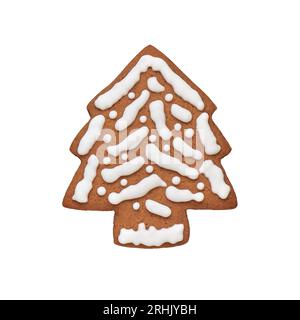 Painted gingerbread cookie in the shape of a Christmas tree Stock Photo
