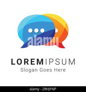 Chat Communication logo Design media chat logo design Talk Icon vector template Stock Vector