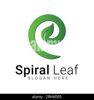 modern spiral leaf logo design nature leaf logotype Stock Vector
