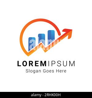 Business and Finance Growth Chart Logo Design Marketing Growth Chart Logotype Trading Stock Vector