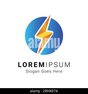 thunderbolt logo design power energy logotype electric bolt logo Stock Vector