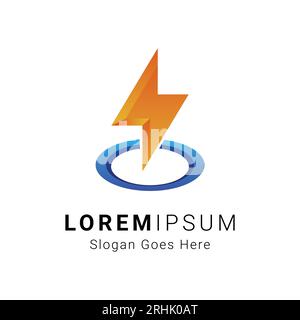 thunderbolt logo design power energy logotype electric bolt logo Stock Vector