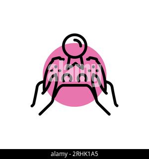 Blockchain game color line icon. Digital crypto art. Outline pictogram for web page, mobile app, promo Stock Vector