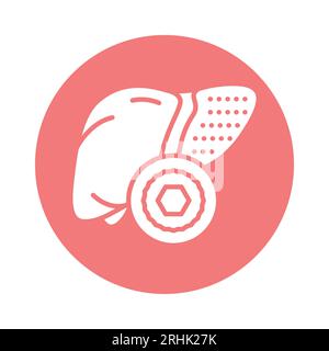 Liver cirrhosis color line icon. Isolated vector element. Outline pictogram for web page, mobile app, promo Stock Vector