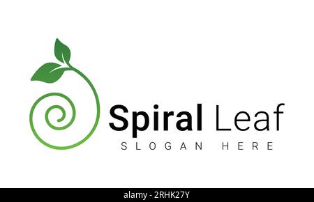 modern spiral leaf logo design nature leaf logotype Stock Vector