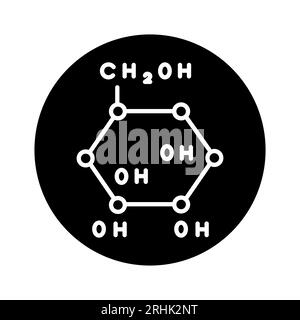 Glucose formula color line icon. Isolated vector element. Outline pictogram for web page, mobile app, promo Stock Vector