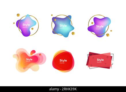 Soft fluid shapes with text sample Stock Vector