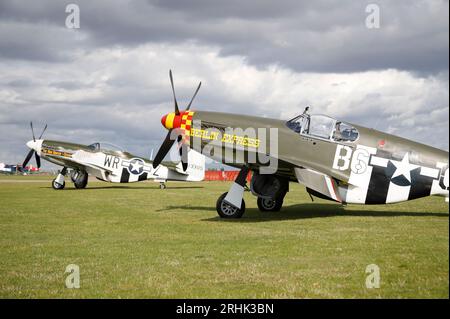 A world war two P-15 Mustang fighter plane on Duxford on static display, July 2023 Stock Photo