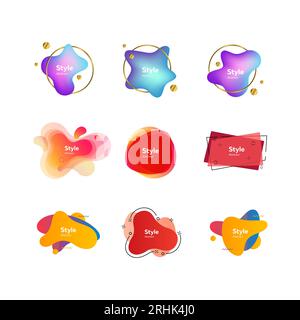 Soft fluid shapes with text sample Stock Vector